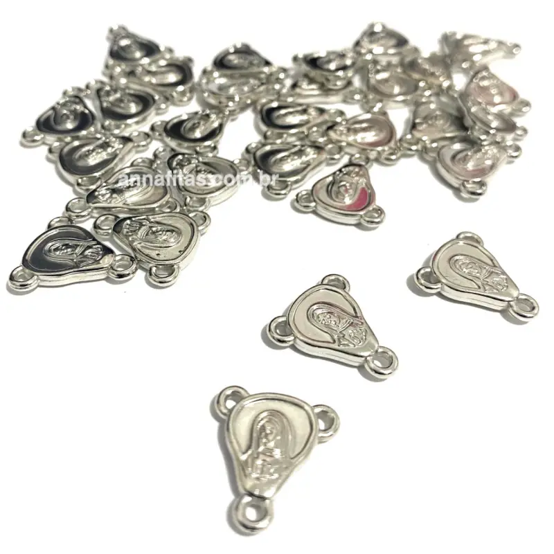 Entremeio Religioso em ABS PRATA tamanho 15x17mm com 10g aproximadamente 32 unidades