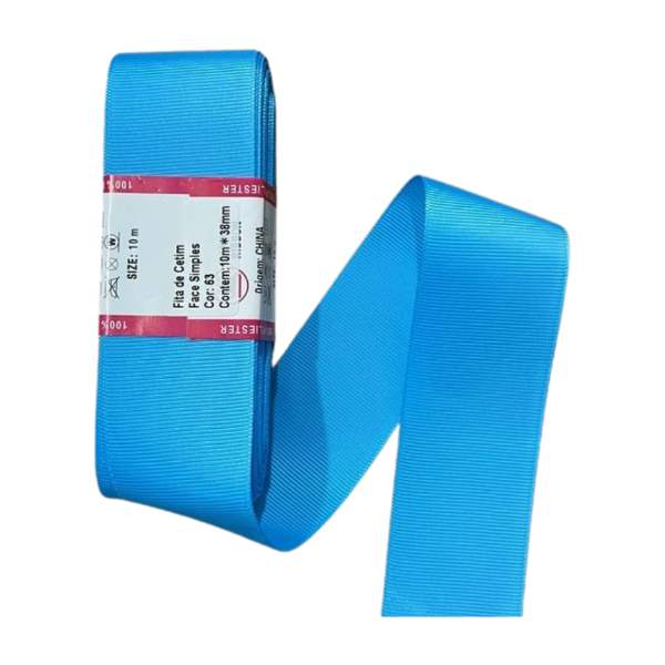 Fita de gorgurão Sanding 10m - Azul Neon 63