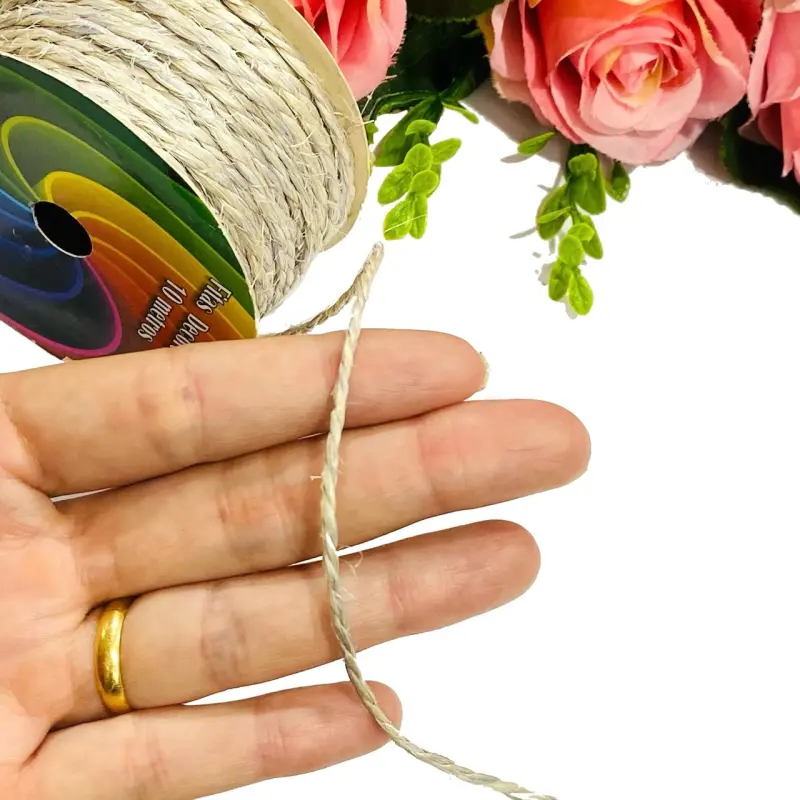 Cordão de Sisal sem Arame com 10 metros de 2mm Prata Ref: 1646/02 - C01