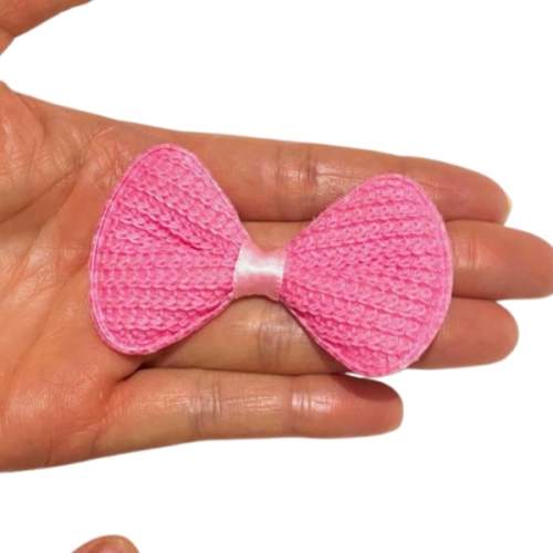Lacinho de Crochê - Rosa Bebê