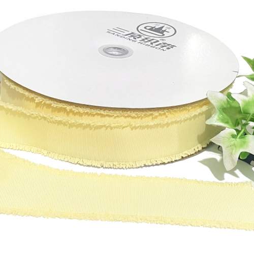 Fita de Gorgorão Sanding BORDAS DESFIADA de 38mm Por metro - Creme 111