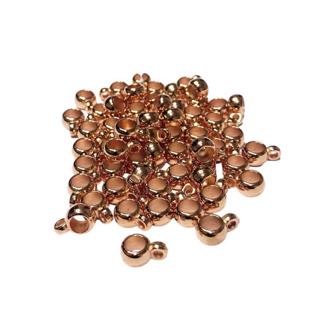 Entremeio Canequinha para Pulseiras em ABS de 8mm Cor Cobre 10g Aproximadamente 32 Unidades